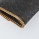 Christian Dior Honeycomb Canvas Chain Shoulder Bag PVC Black Gold Auth BA8201-13