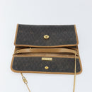 Christian Dior Honeycomb Canvas Chain Shoulder Bag PVC Black Gold Auth BA8201-15