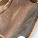 Christian Dior Honeycomb Canvas Chain Shoulder Bag PVC Black Gold Auth BA8201-17