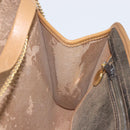 Christian Dior Honeycomb Canvas Chain Shoulder Bag PVC Black Gold Auth BA8201-18