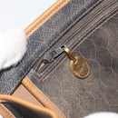 Christian Dior Honeycomb Canvas Chain Shoulder Bag PVC Black Gold Auth BA8201-20