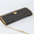 Christian Dior Honeycomb Canvas Chain Shoulder Bag PVC Black Gold Auth BA8201-6