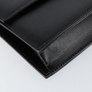 Christian Dior Chain Shoulder Bag Leather Black Gold Auth BA8202-14