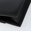 Christian Dior Chain Shoulder Bag Leather Black Gold Auth BA8202-16