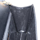 Christian Dior Chain Shoulder Bag Leather Black Gold Auth BA8202-18