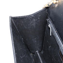 Christian Dior Chain Shoulder Bag Leather Black Gold Auth BA8202-19