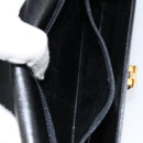 Christian Dior Chain Shoulder Bag Leather Black Gold Auth BA8202-21