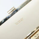 Christian Dior Clutch Bag Leather Beige Gold Auth BA8203-9