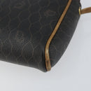 Christian Dior Honeycomb Canvas Shoulder Bag PVC Black Gold Auth BA8204-10