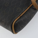Christian Dior Honeycomb Canvas Shoulder Bag PVC Black Gold Auth BA8204-12
