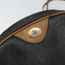 Christian Dior Honeycomb Canvas Shoulder Bag PVC Black Gold Auth BA8204-14