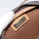 Christian Dior Honeycomb Canvas Shoulder Bag PVC Black Gold Auth BA8204-16