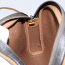 Christian Dior Honeycomb Canvas Shoulder Bag PVC Black Gold Auth BA8204-18