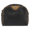 Christian Dior Honeycomb Canvas Shoulder Bag PVC Black Gold Auth BA8204-2