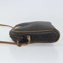 Christian Dior Honeycomb Canvas Shoulder Bag PVC Black Gold Auth BA8204-5