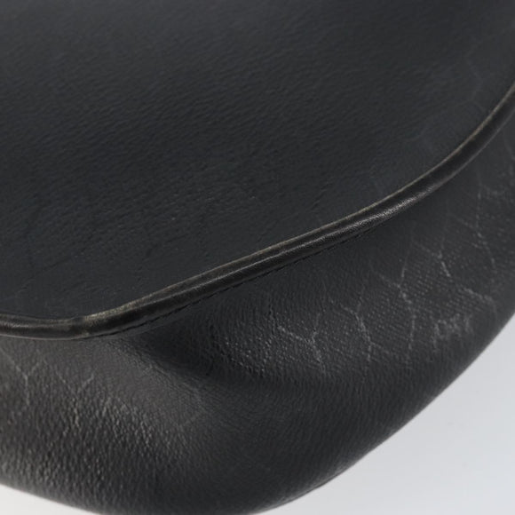 Christian Dior Honeycomb Canvas Shoulder Bag PVC Black Gold Auth BA8205