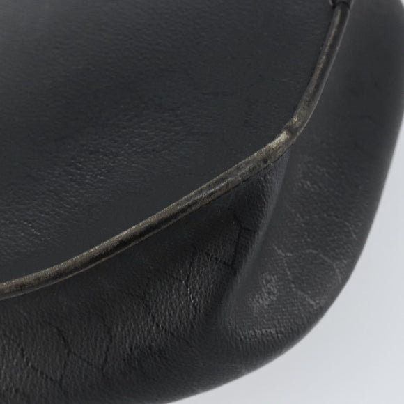 Christian Dior Honeycomb Canvas Shoulder Bag PVC Black Gold Auth BA8205