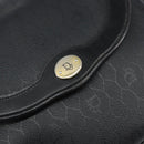 Christian Dior Honeycomb Canvas Shoulder Bag PVC Black Gold Auth BA8205-14