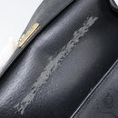 Christian Dior Honeycomb Canvas Shoulder Bag PVC Black Gold Auth BA8205-17