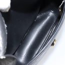 Christian Dior Honeycomb Canvas Shoulder Bag PVC Black Gold Auth BA8205-18