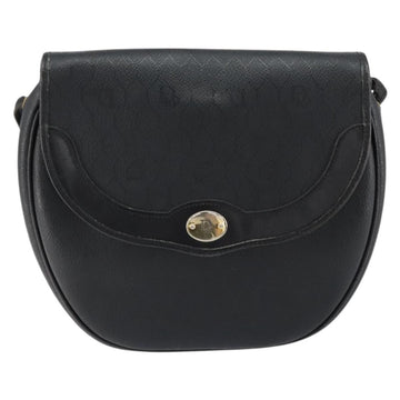 Christian Dior Honeycomb Canvas Shoulder Bag PVC Black Gold Auth BA8205 - 0