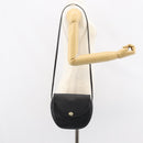 Christian Dior Honeycomb Canvas Shoulder Bag PVC Black Gold Auth BA8205-23