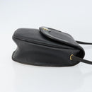 Christian Dior Honeycomb Canvas Shoulder Bag PVC Black Gold Auth BA8205-4