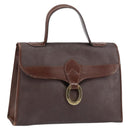 Christian Dior Trotter Canvas Hand Bag PVC Brown Gold Auth BA8206-1