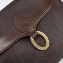 Christian Dior Trotter Canvas Hand Bag PVC Brown Gold Auth BA8206-17