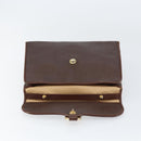 Christian Dior Trotter Canvas Hand Bag PVC Brown Gold Auth BA8206-10