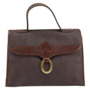 Christian Dior Trotter Canvas Hand Bag PVC Brown Gold Auth BA8206-13