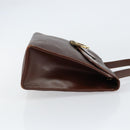 Christian Dior Trotter Canvas Hand Bag PVC Brown Gold Auth BA8206-3