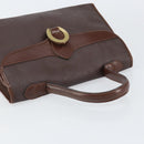 Christian Dior Trotter Canvas Hand Bag PVC Brown Gold Auth BA8206-6