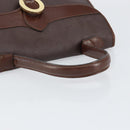 Christian Dior Trotter Canvas Hand Bag PVC Brown Gold Auth BA8206-7