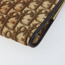Christian Dior Trotter Canvas Clutch Bag Brown Gold Auth BA8207-15