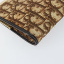 Christian Dior Trotter Canvas Clutch Bag Brown Gold Auth BA8207-16