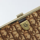 Christian Dior Trotter Canvas Clutch Bag Brown Gold Auth BA8207-8