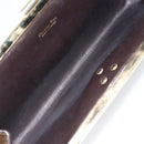 Christian Dior Trotter Canvas Clutch Bag Brown Gold Auth BA8207-10