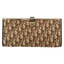 Christian Dior Trotter Canvas Clutch Bag Brown Gold Auth BA8207-13
