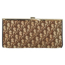 Christian Dior Trotter Canvas Clutch Bag Brown Gold Auth BA8207-2