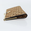 Christian Dior Trotter Canvas Clutch Bag Brown Gold Auth BA8207-4
