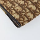 Christian Dior Trotter Canvas Clutch Bag Brown Gold Auth BA8207-14