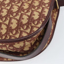 Christian Dior Trotter Canvas Shoulder Bag Beige Gold Auth BA8208-15