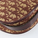 Christian Dior Trotter Canvas Shoulder Bag Beige Gold Auth BA8208-16