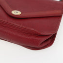Christian Dior Hand Bag Leather 2way Red Gold Auth BA8209-10