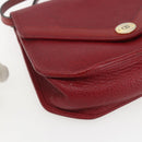 Christian Dior Hand Bag Leather 2way Red Gold Auth BA8209-15