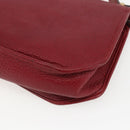 Christian Dior Hand Bag Leather 2way Red Gold Auth BA8209-16