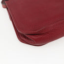 Christian Dior Hand Bag Leather 2way Red Gold Auth BA8209-17