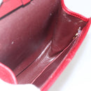 Christian Dior Hand Bag Leather 2way Red Gold Auth BA8209-18