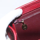 Christian Dior Hand Bag Leather 2way Red Gold Auth BA8209-21